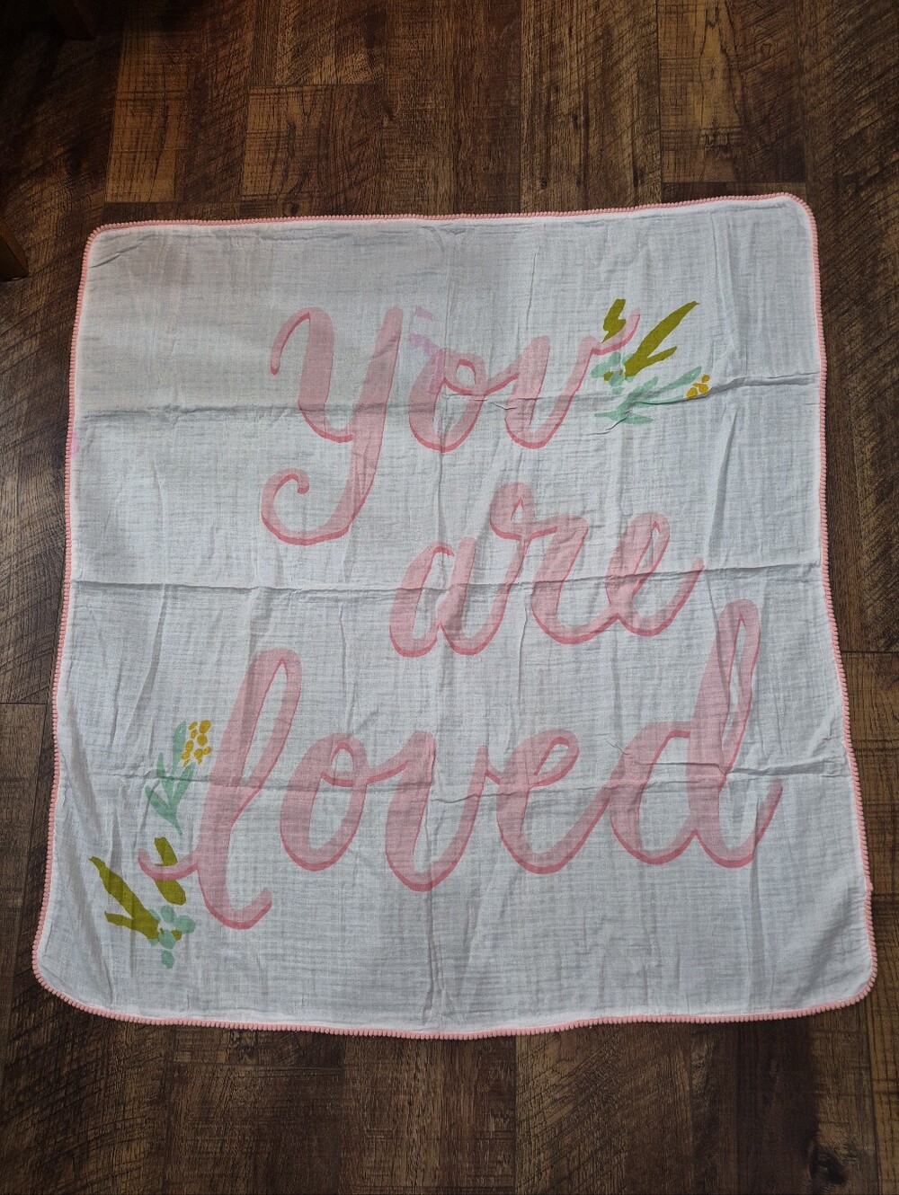 Baby Girl 100% Cotton Muslim Blanket Lovey Swaddle You Are Loved